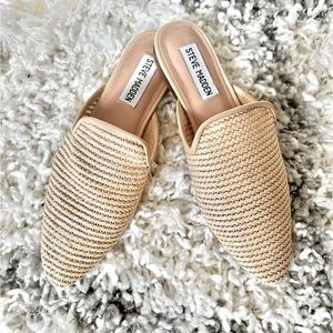 Womens Steve Madden Beige Raffia Mattis Mule